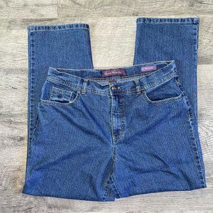 Women 14 Short GLORIA VANDERBILT "Amanda" High Rise Jeans Dark Wash Straight Leg